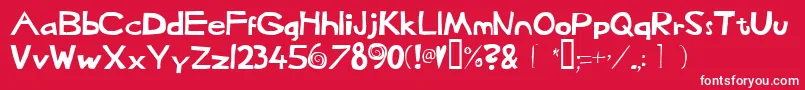 Heffaklump Font – White Fonts on Red Background