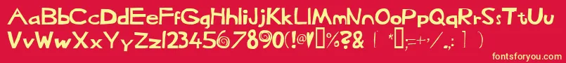 Heffaklump Font – Yellow Fonts on Red Background