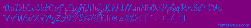 Hegorustow Font – Blue Fonts on Purple Background
