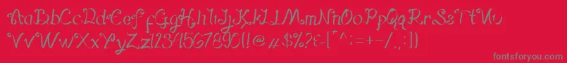 Hegorustow Font – Gray Fonts on Red Background