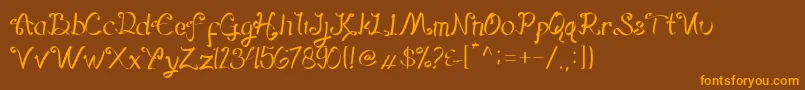 Hegorustow Font – Orange Fonts on Brown Background