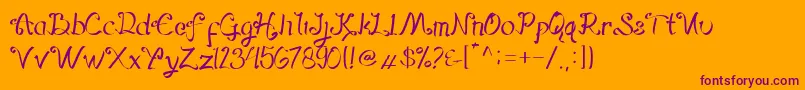 Hegorustow Font – Purple Fonts on Orange Background