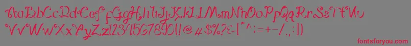 Hegorustow Font – Red Fonts on Gray Background