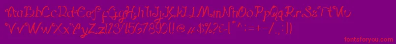 Hegorustow-Schriftart – Rote Schriften auf violettem Hintergrund
