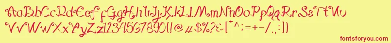 Hegorustow Font – Red Fonts on Yellow Background