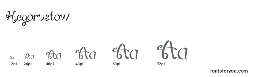 Hegorustow Font Sizes