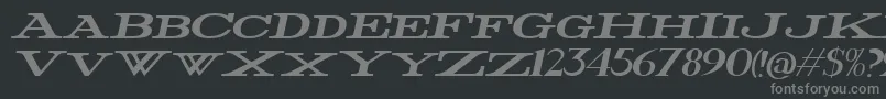 Czcionka FatWideItalic – szare czcionki na czarnym tle