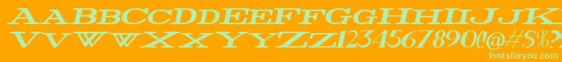 Шрифт FatWideItalic – зелёные шрифты на оранжевом фоне