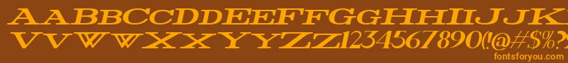 FatWideItalic Font – Orange Fonts on Brown Background