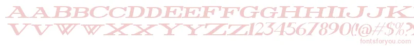 フォントFatWideItalic – 白い背景にピンクのフォント