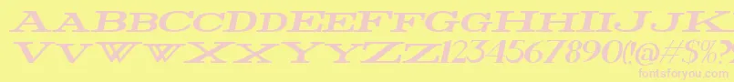 FatWideItalic-Schriftart – Rosa Schriften auf gelbem Hintergrund