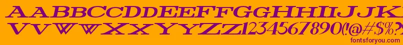 fuente FatWideItalic – Fuentes Moradas Sobre Fondo Naranja