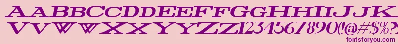 Fonte FatWideItalic – fontes roxas em um fundo rosa