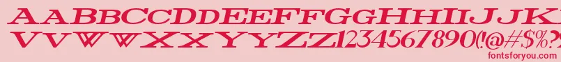 FatWideItalic Font – Red Fonts on Pink Background