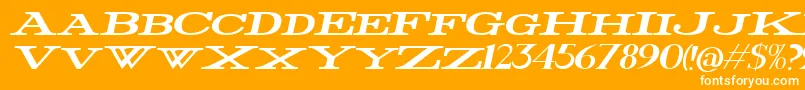 FatWideItalic-Schriftart – Weiße Schriften auf orangefarbenem Hintergrund