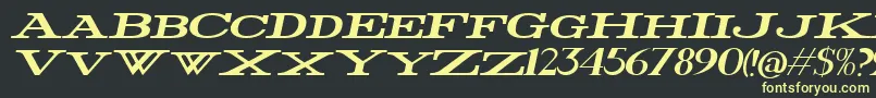 Fonte FatWideItalic – fontes amarelas em um fundo preto