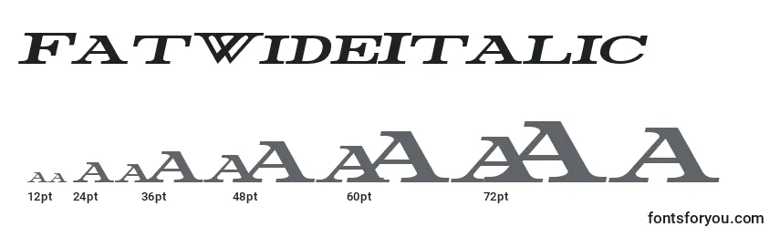 FatWideItalic Font Sizes