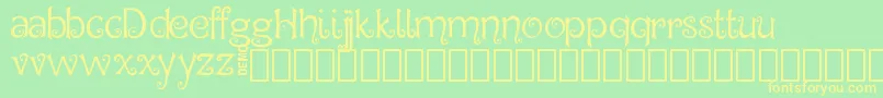 Hegran Demo Font – Yellow Fonts on Green Background