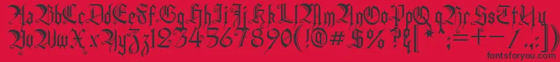 HEIDH    Font – Black Fonts on Red Background