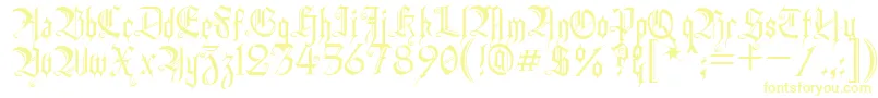 フォントHEIDH    – 白い背景に黄色の文字