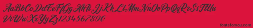 Heidy Indigo Font – Black Fonts on Red Background