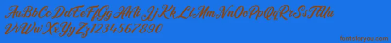 Heidy Indigo Font – Brown Fonts on Blue Background