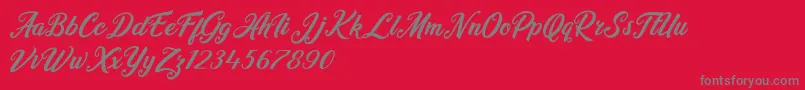 Heidy Indigo Font – Gray Fonts on Red Background