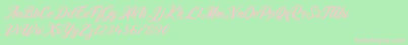 Heidy Indigo Font – Pink Fonts on Green Background