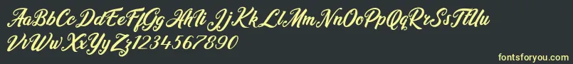 Heidy Indigo Font – Yellow Fonts on Black Background