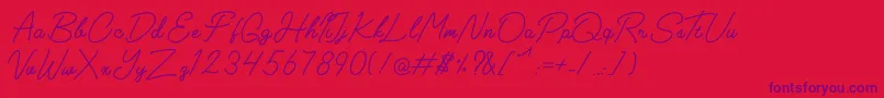 Heima Font – Purple Fonts on Red Background