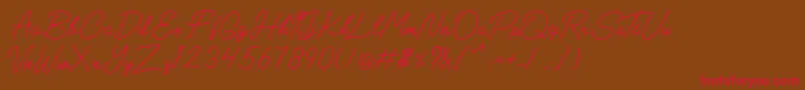 Heima Font – Red Fonts on Brown Background