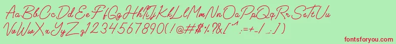 Heima Font – Red Fonts on Green Background