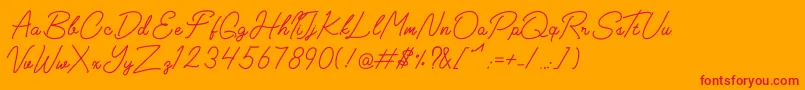 Heima Font – Red Fonts on Orange Background
