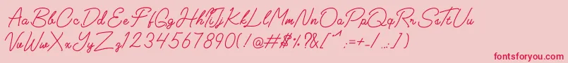 Heima Font – Red Fonts on Pink Background