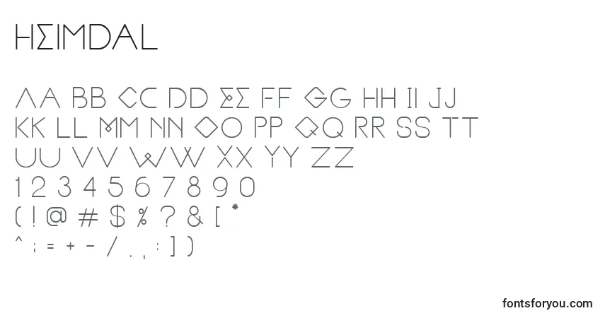 Schriftart Heimdal – Alphabet, Zahlen, spezielle Symbole