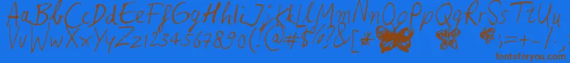 Heina s hurry Font – Brown Fonts on Blue Background