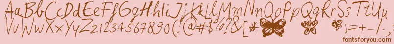 Heina s hurry Font – Brown Fonts on Pink Background