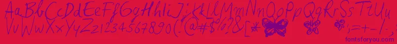 Heina s hurry Font – Purple Fonts on Red Background