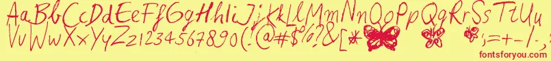 Heina s hurry Font – Red Fonts on Yellow Background