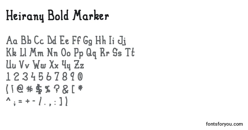 Шрифт Heirany Bold Marker – алфавит, цифры, специальные символы
