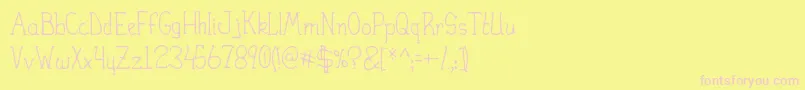 Heirany Slight Font – Pink Fonts on Yellow Background