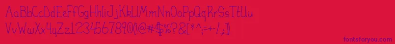 Heirany Slight Font – Purple Fonts on Red Background