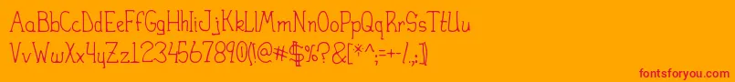 Heirany Slight Font – Red Fonts on Orange Background