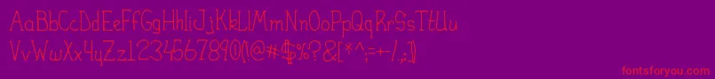 Heirany Slight Font – Red Fonts on Purple Background