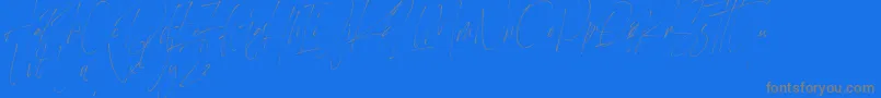 Heisenberg-Schriftart – Graue Schriften auf blauem Hintergrund