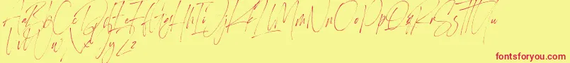 Heisenberg Font – Red Fonts on Yellow Background
