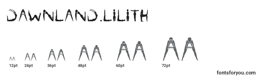 Размеры шрифта Dawnland.Lilith