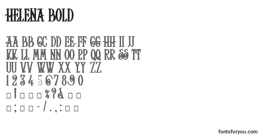 Schriftart Helena Bold – Alphabet, Zahlen, spezielle Symbole