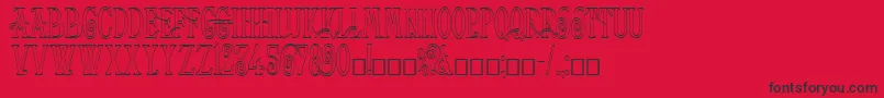 Helena Outline Font – Black Fonts on Red Background