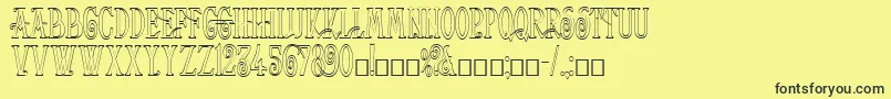 Weitere Informationen zur Helena Outline-Schriftart Helena Outline-Schriftart – Schwarze Schriften auf gelbem Hintergrund